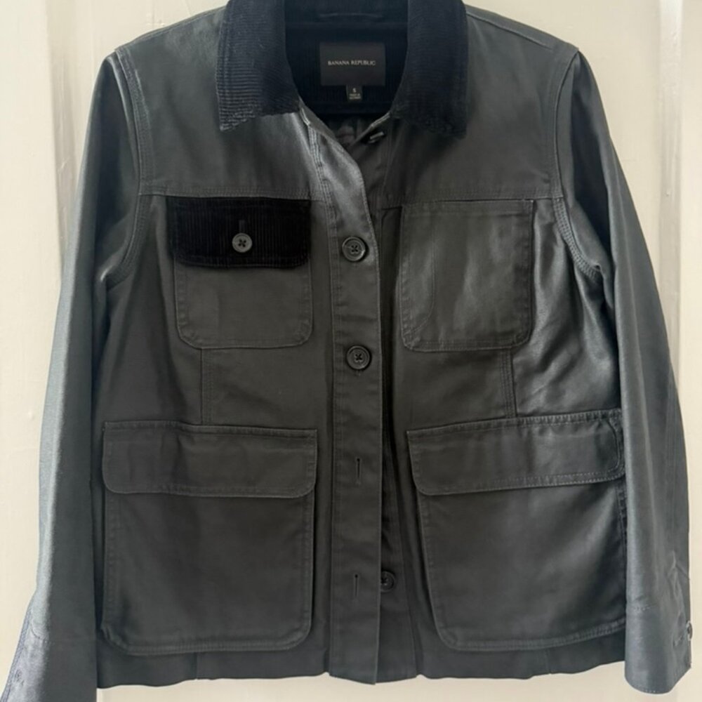 Banana Republic Waxed Canvas Flannel-Lined Jacket